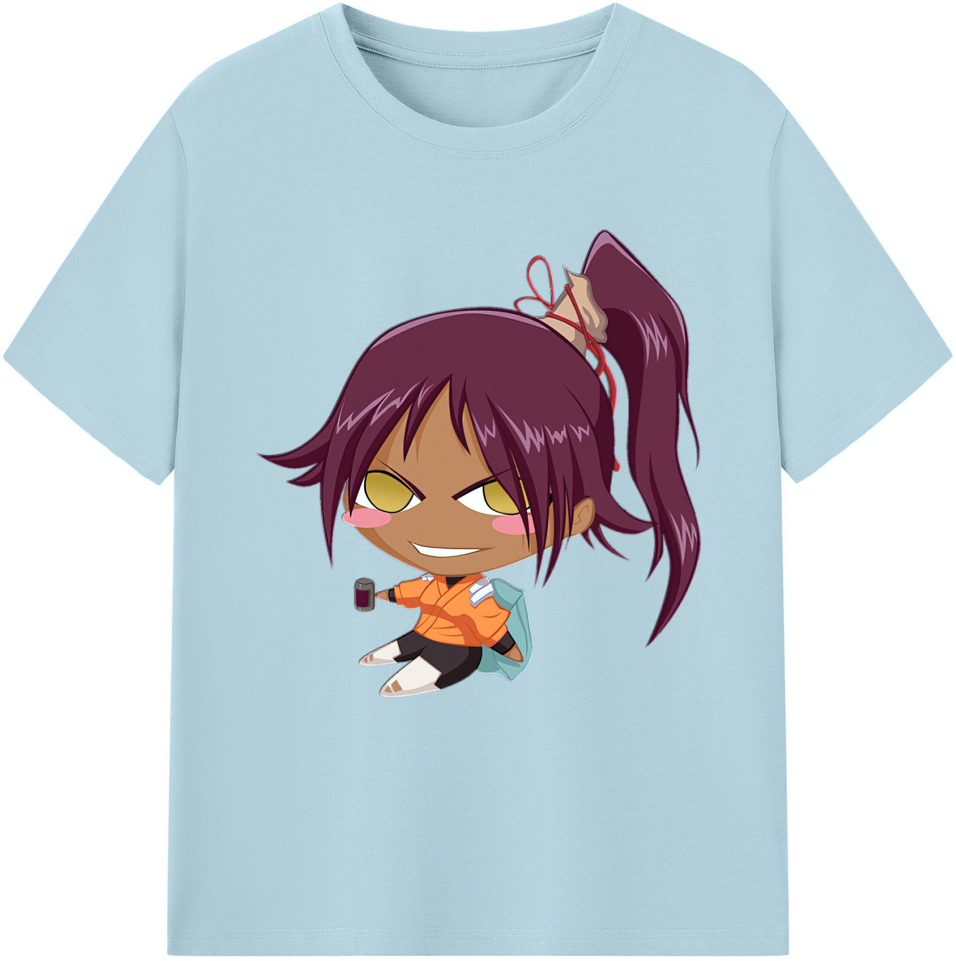 （画像用） ブリーチ 四楓院 夜一（しほういん よるいち） BLEACH Shihouin Yoruichi 綿100％半袖Tシャツ（フロントプリント）